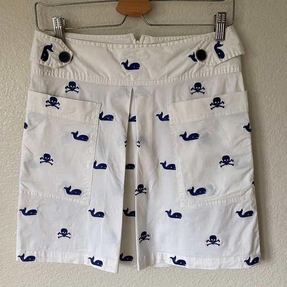 Libertine for Target Skulls & Whales Embroidered Mini Nautical Skirt Pockets - Picture 1 of 15